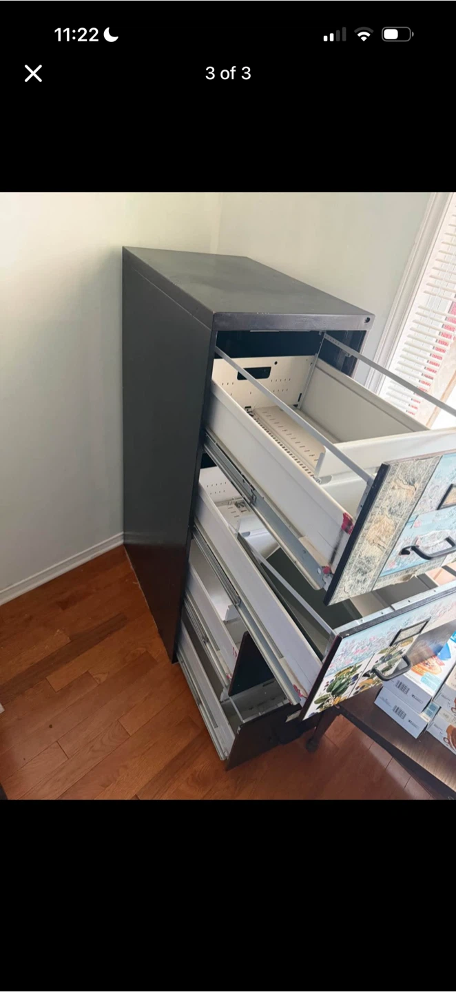 Black 4-Drawer Filing Cabinet - photo 3