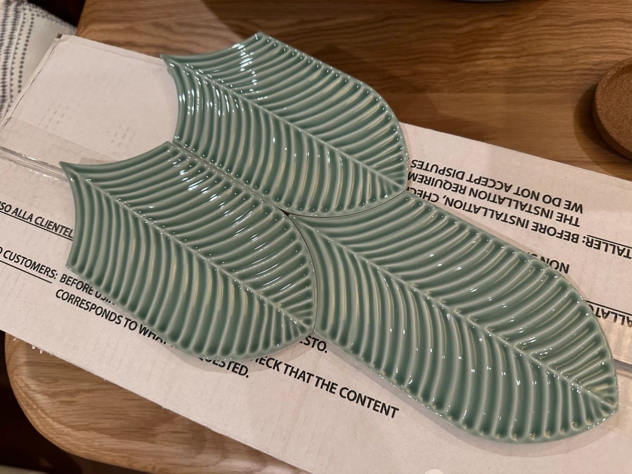 Ceramic backsplash tiles: Calathea / Dark Green - photo 2