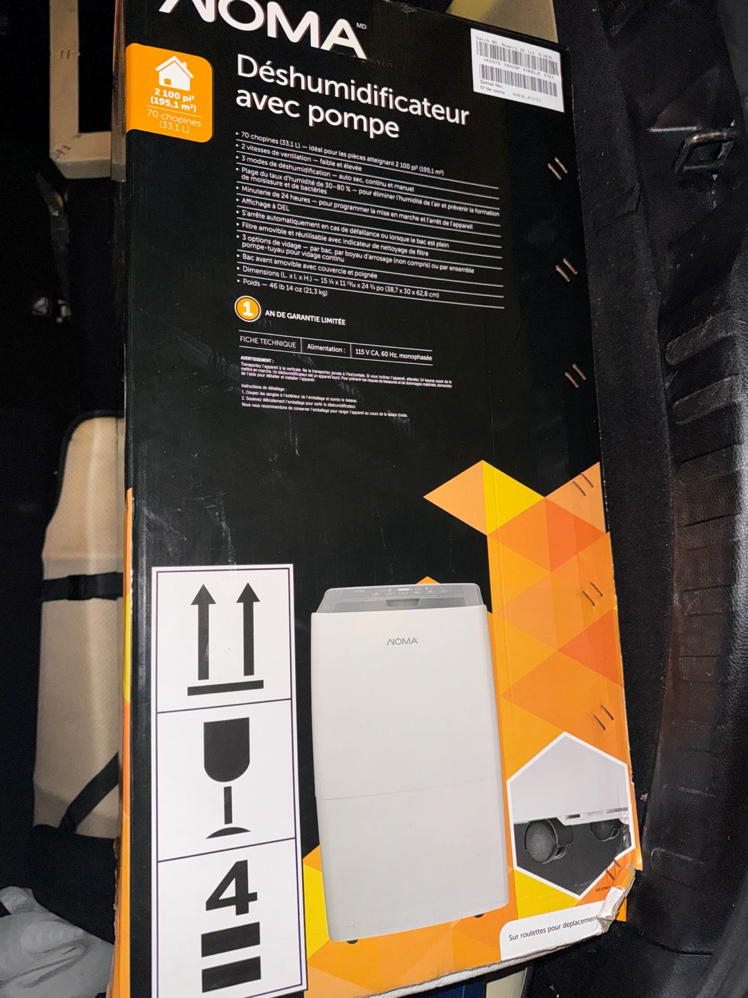 NOMA Dehumidifier with Pump - 70 Pint - photo 2