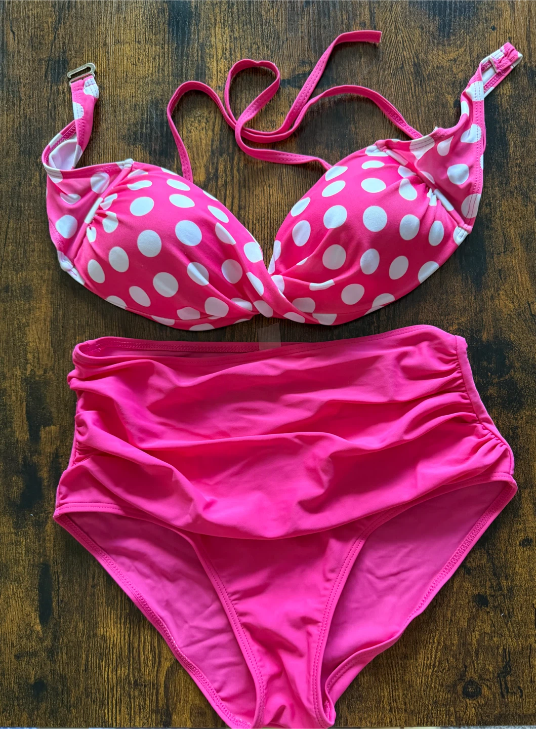 Pink Polka Dot Bikini Swimsuit