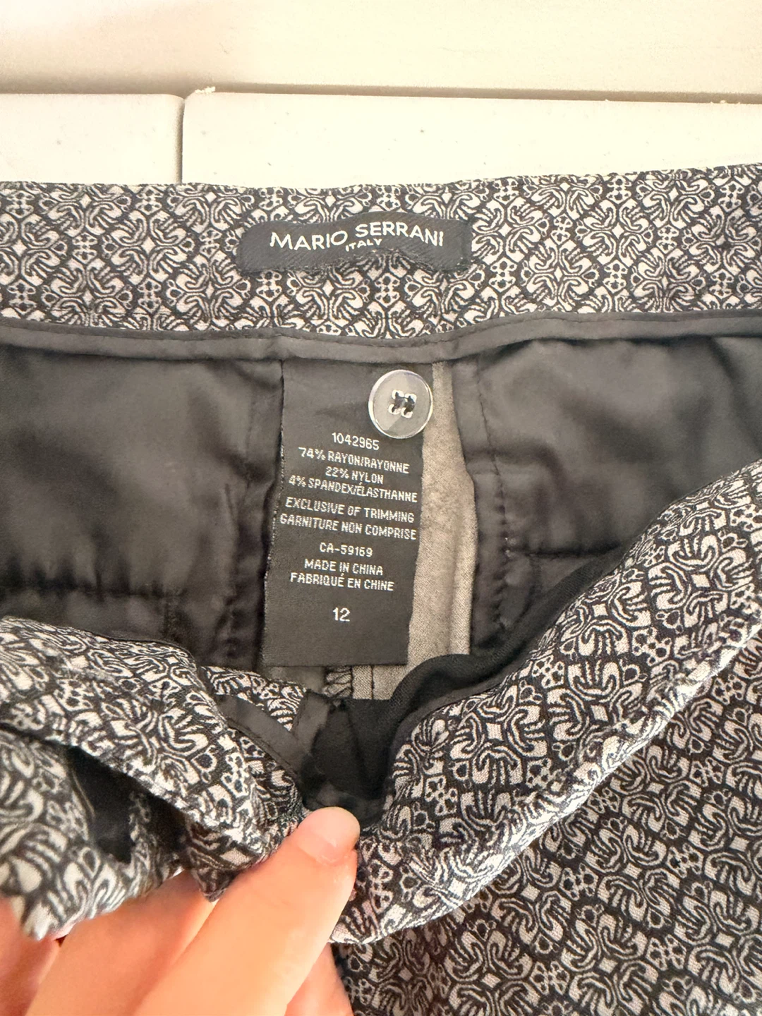 Mario Serrani Patterned Pants Size 12 - photo 2