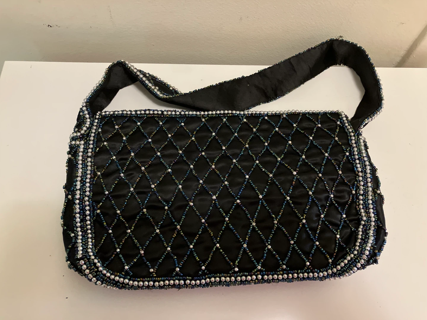 Embellished Clutch Handbag with Floral Sequins - photo 4