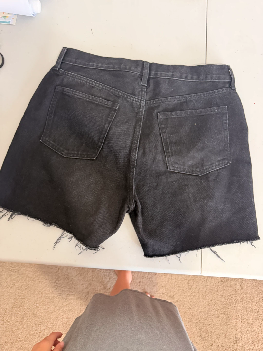 Size 10 Old Navy Black Distressed Denim Shorts - photo 2