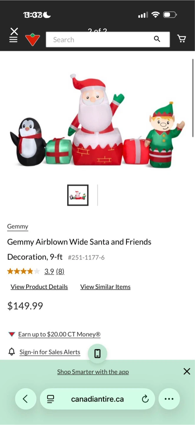 Gemmy Airblown Inflatable 9 ft Santa in Chimney Scene Decoration - photo 2