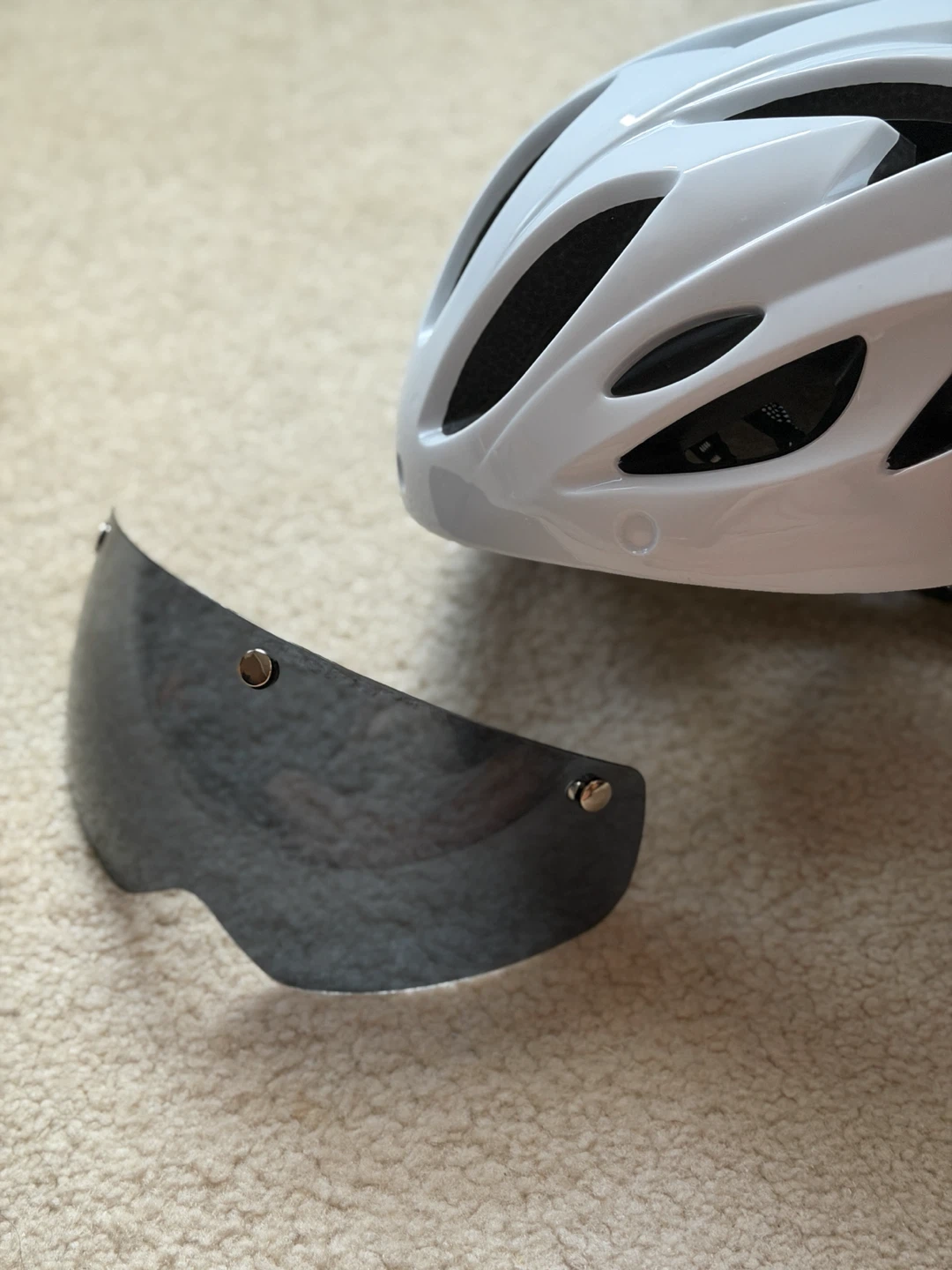 PJT White Cycling Helmet with Visor - photo 4