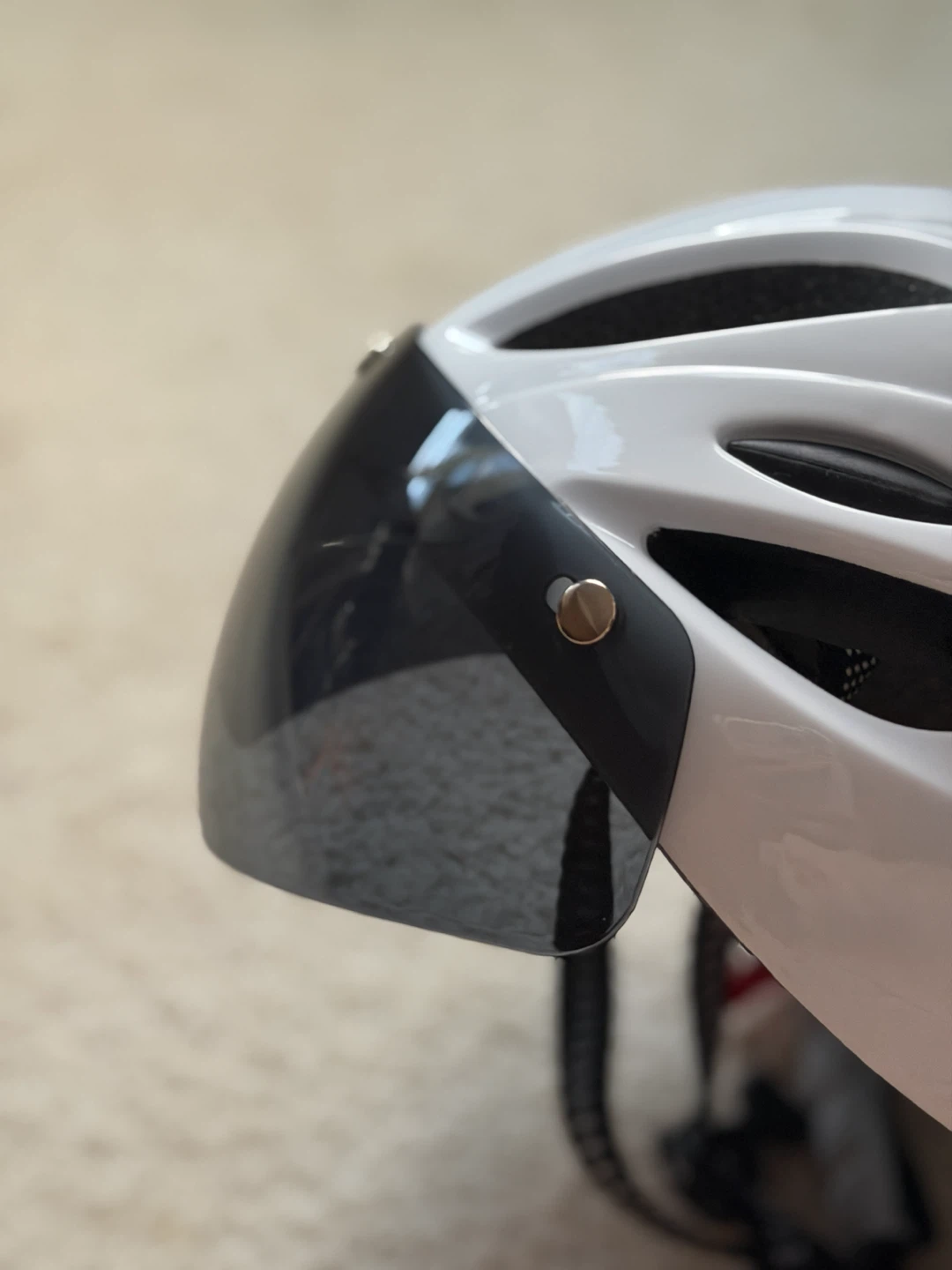 PJT White Cycling Helmet with Visor - photo 5
