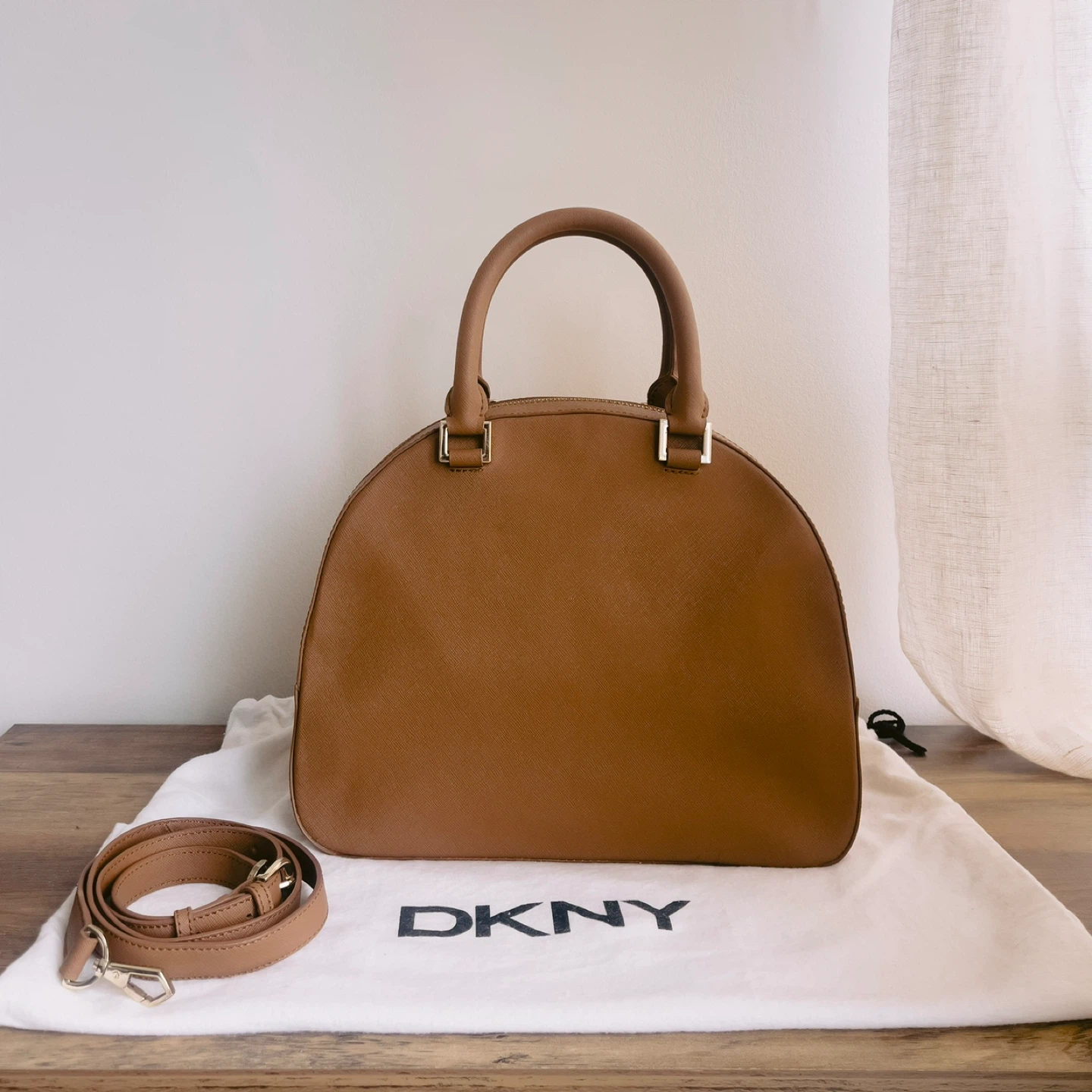 Stylist Closet Sale ✨ DKNY brown leather dome satchel bag - photo 2
