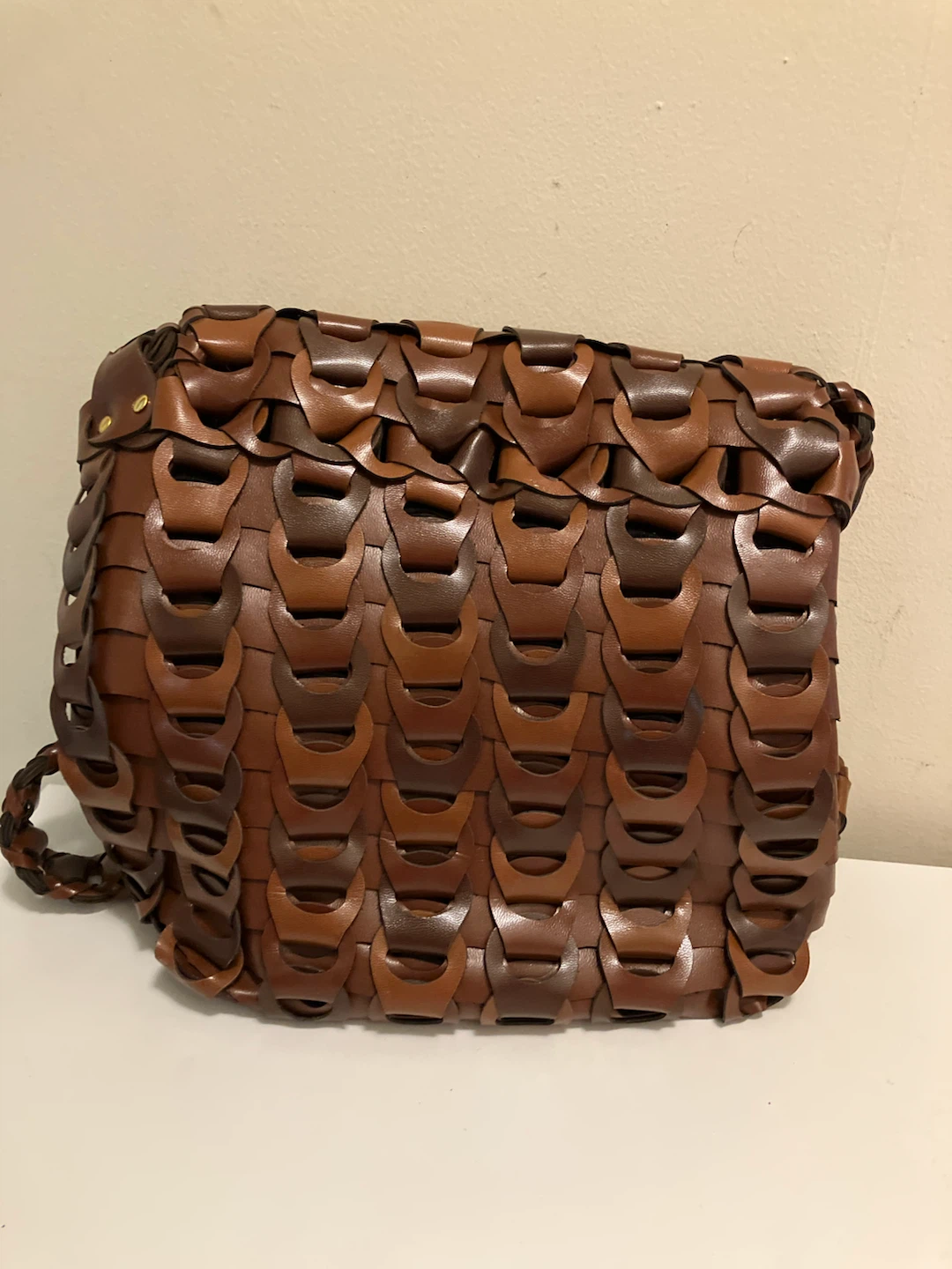 Brown Woven Leather Handbag - photo 2