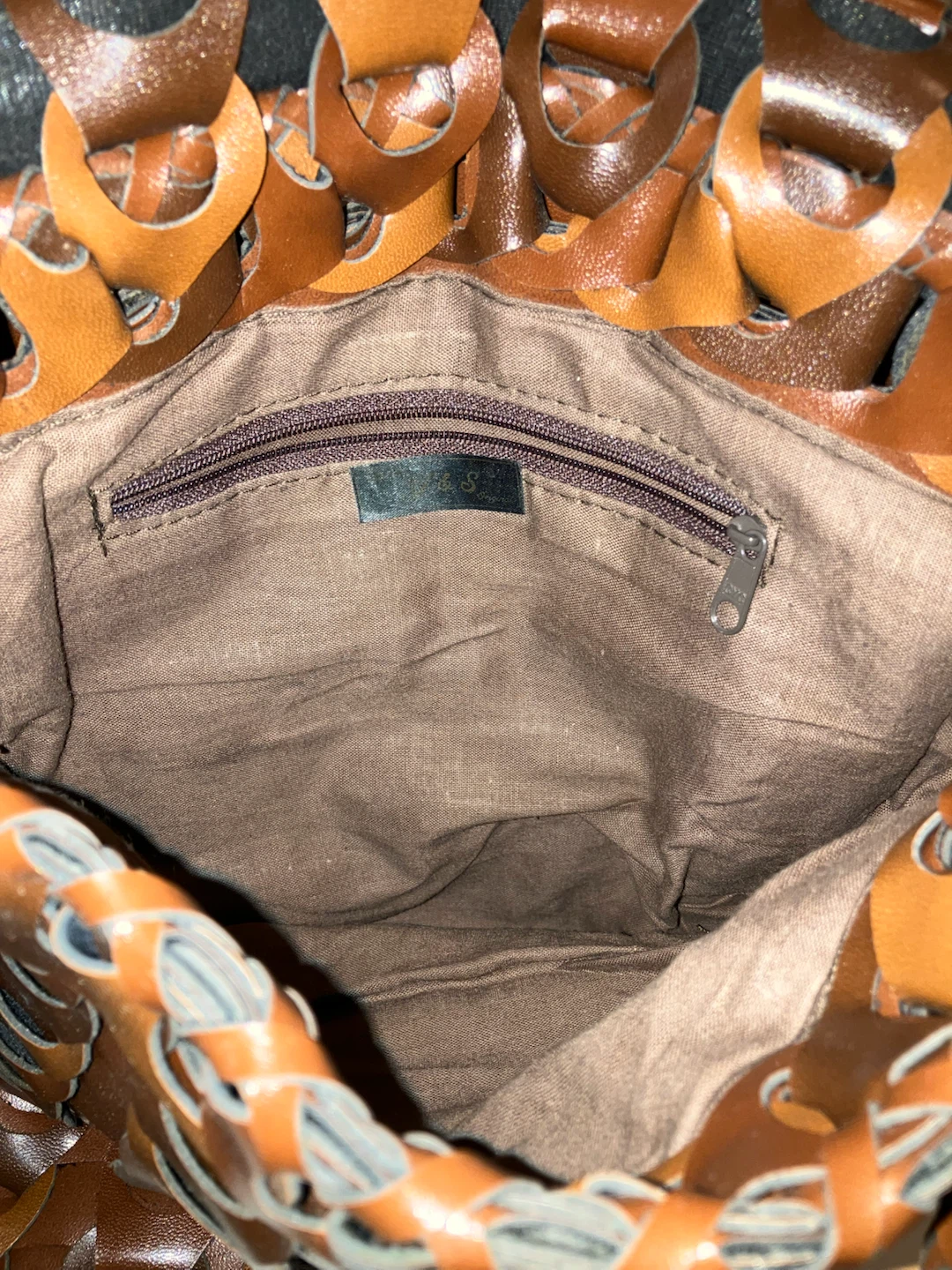Brown Woven Leather Handbag - photo 4