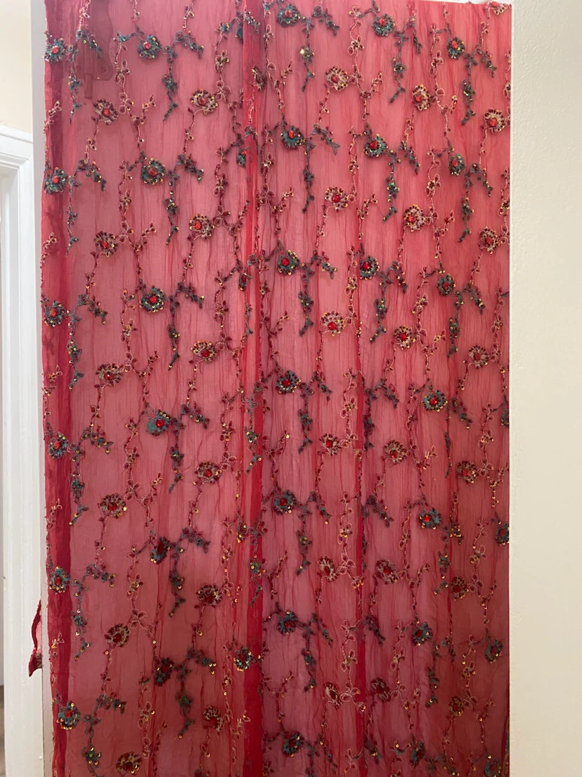 Red Embroidered Dupatta Scarf - photo 3