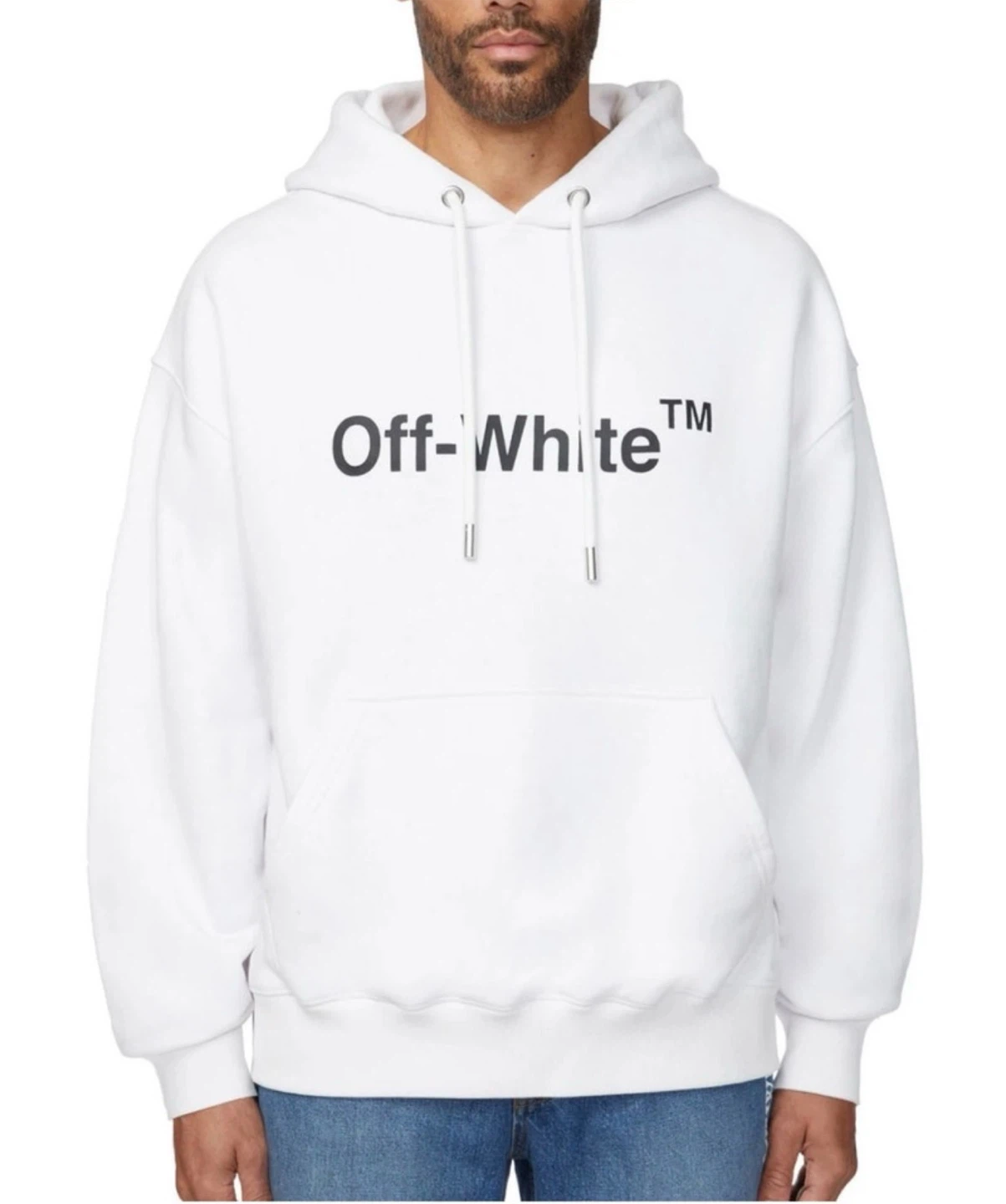 Off-White Exclusive Men's Oversize Fit Hoodie White Size Small