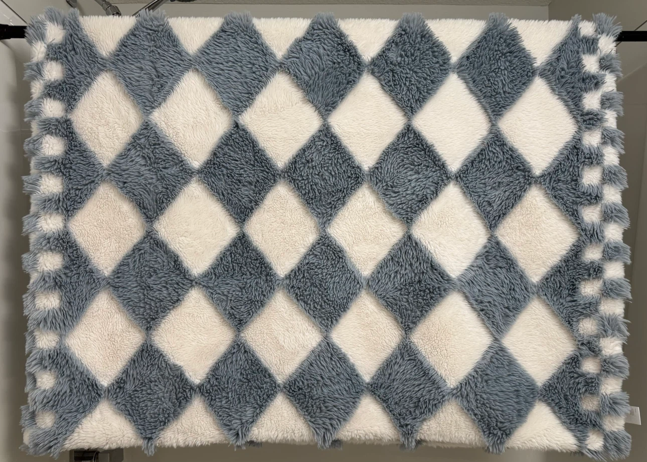 Anthropologie Chella Checkered Faux Fur Throw Blanket - photo 2