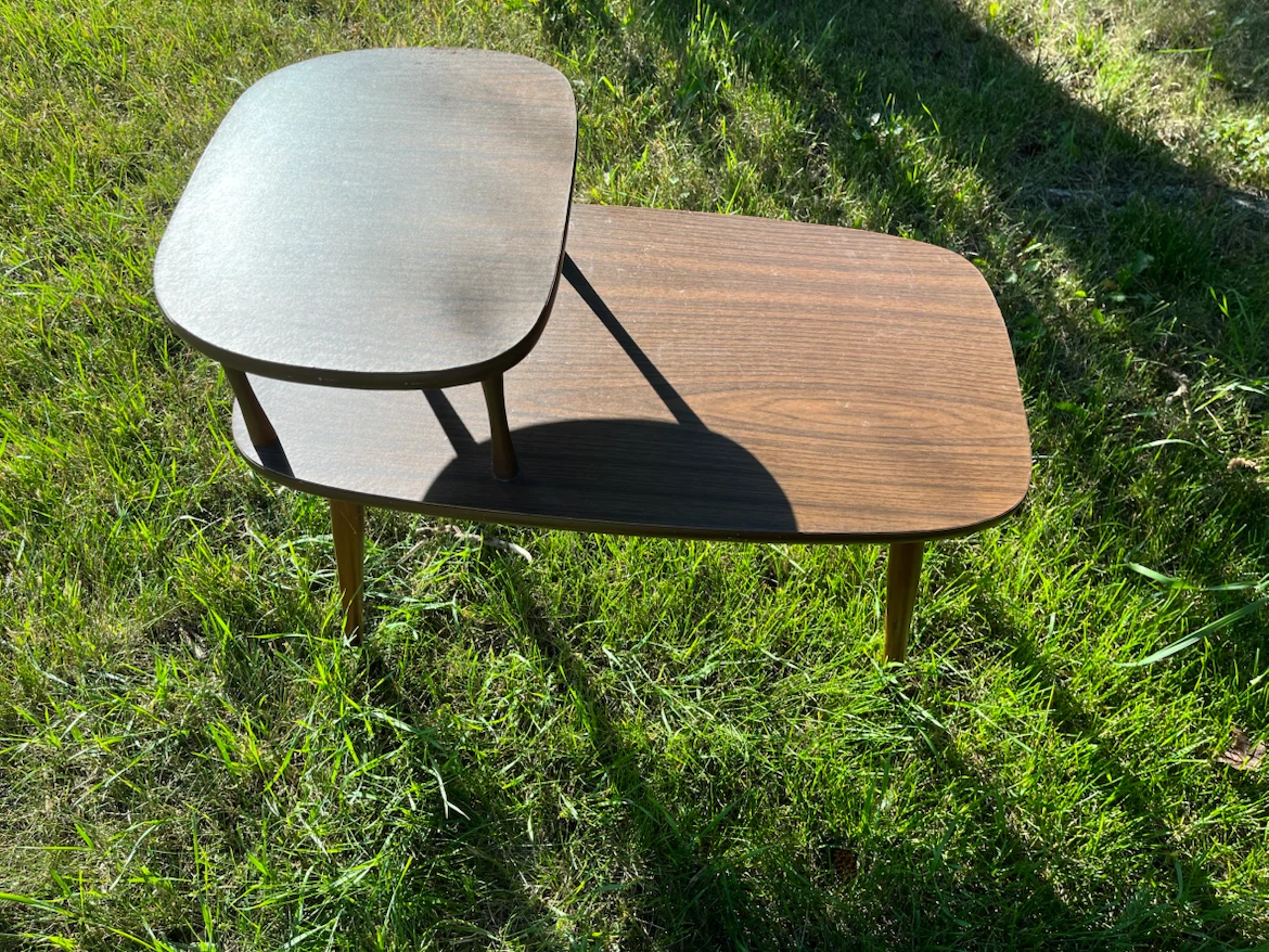 Mid-Century Midern Two-Tier Side Table, Genuine Article