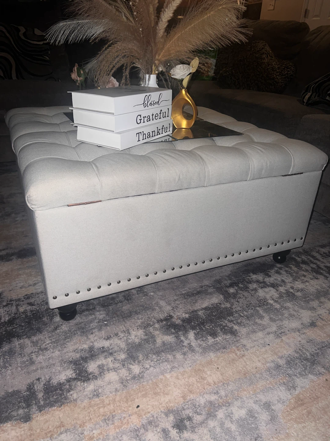 Tufted Storage Ottoman - photo 2