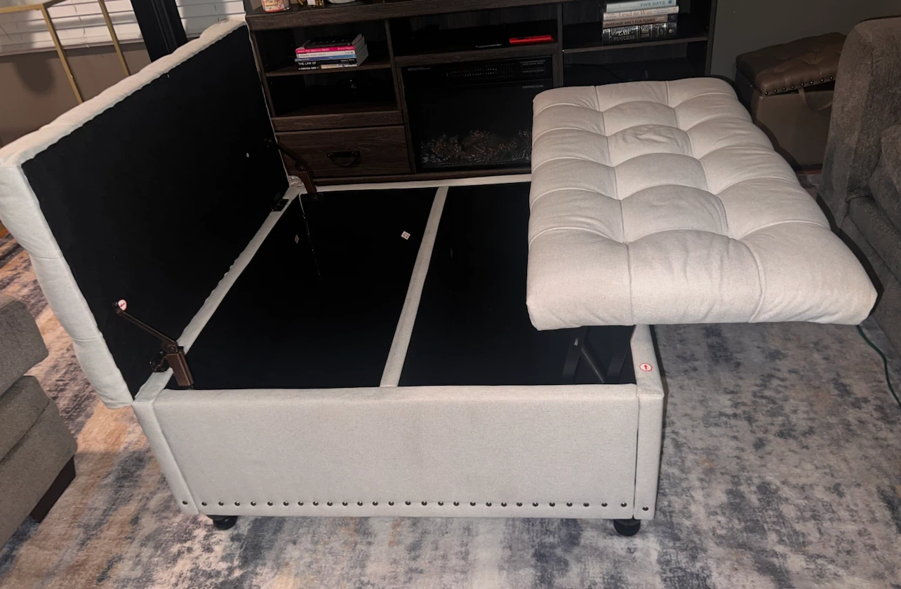 Tufted Storage Ottoman - photo 3