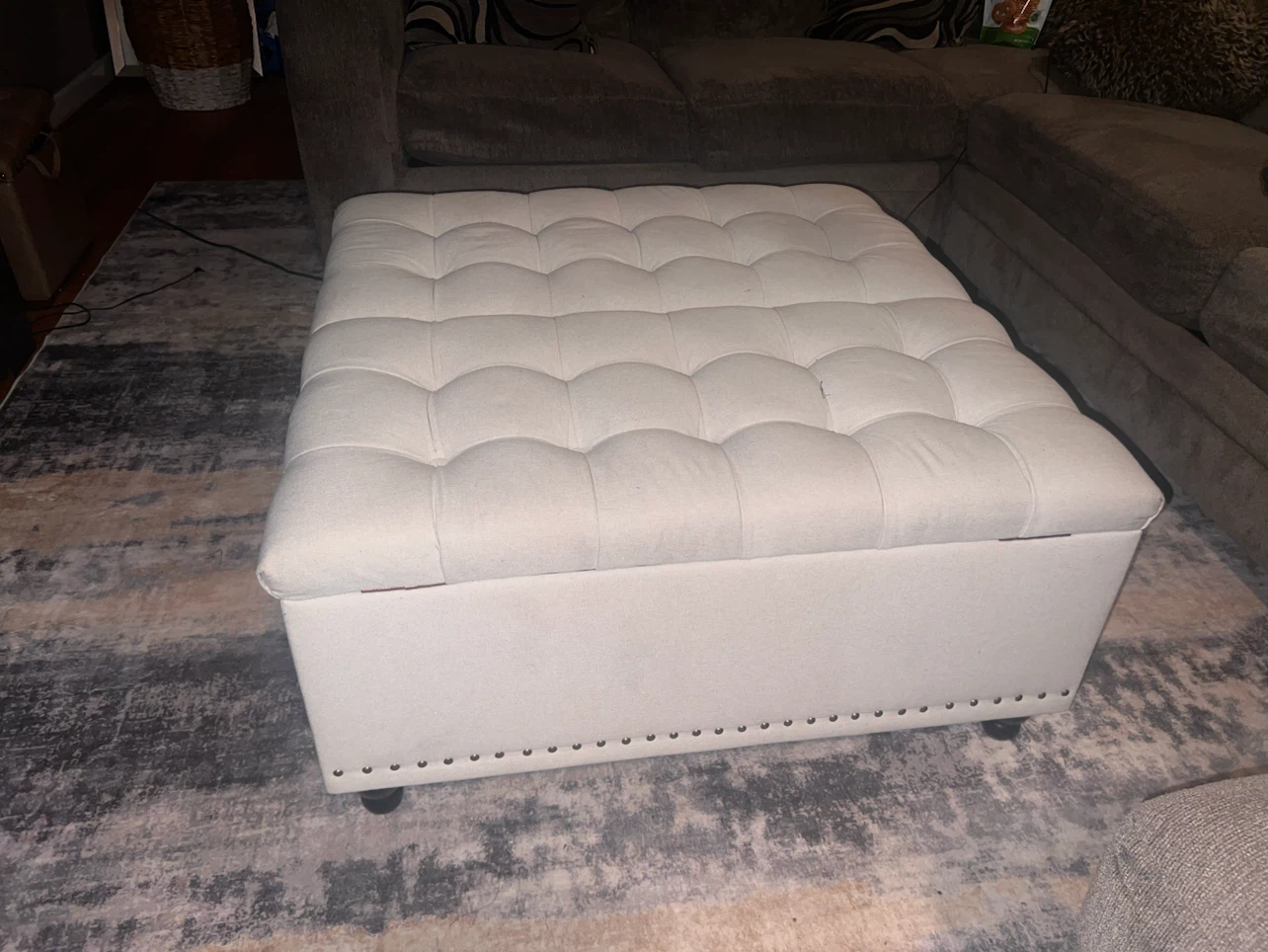 Tufted Storage Ottoman - photo 5
