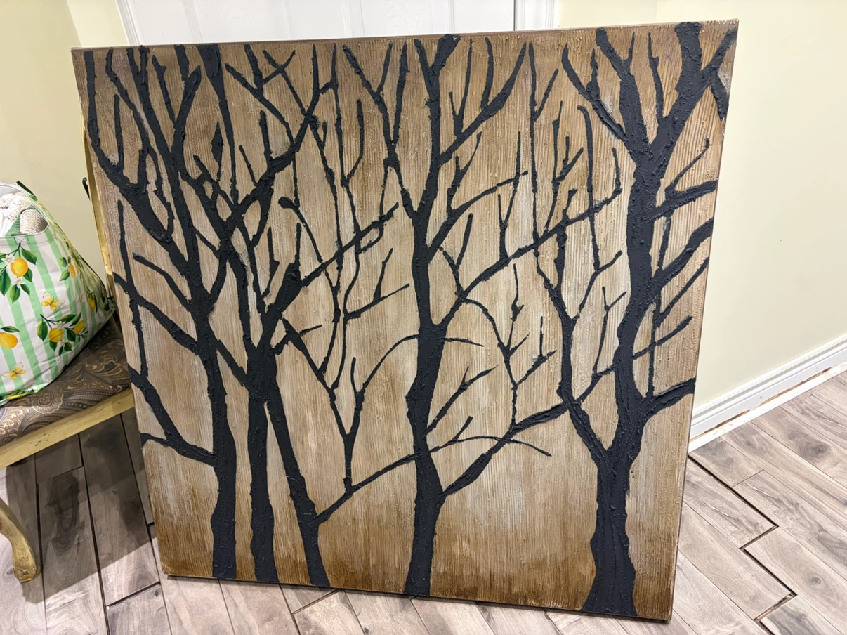 Canvas Wall Art with Black Trees