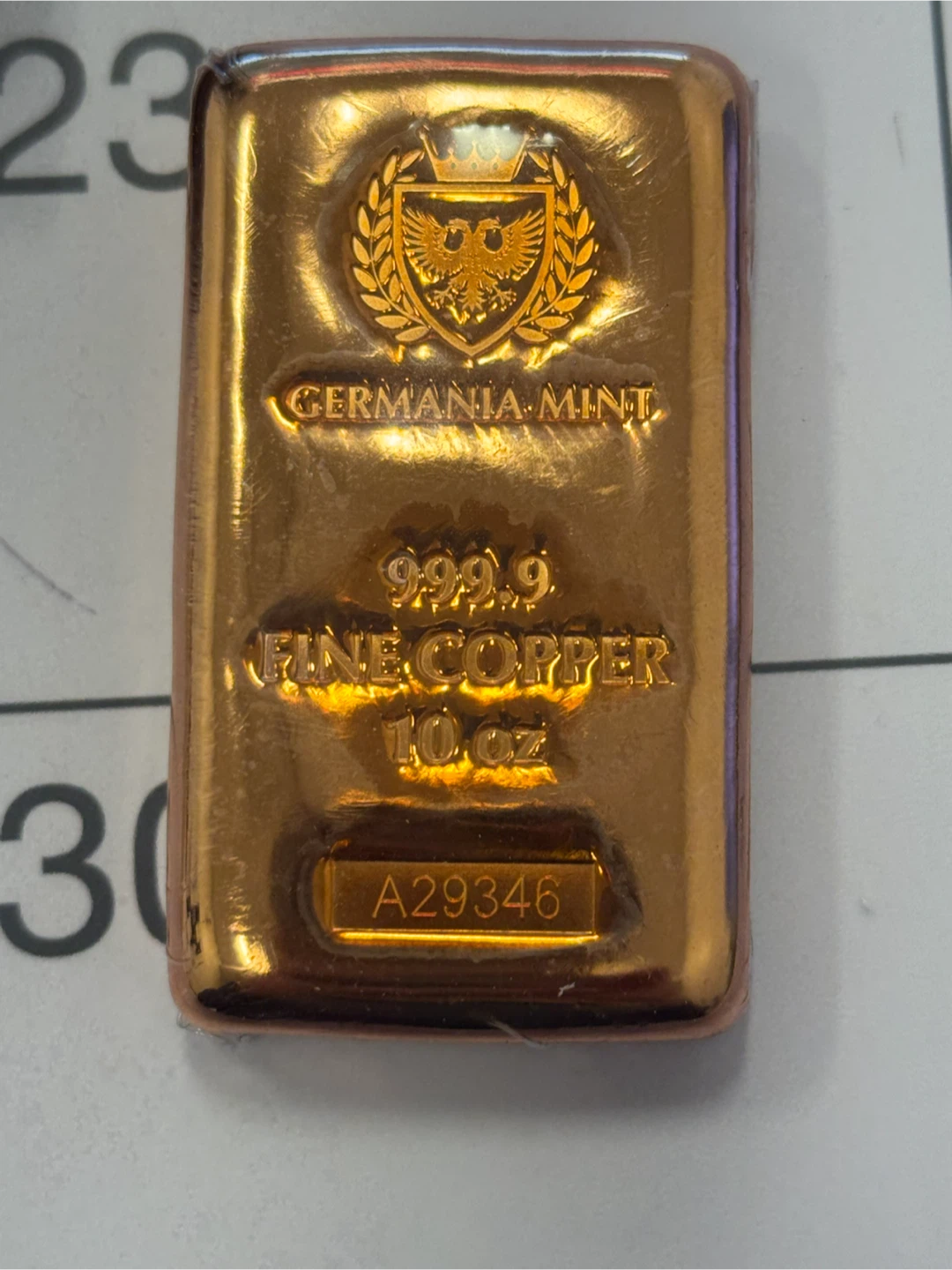 Germania Mint 10 oz Fine Copper Cast Bar