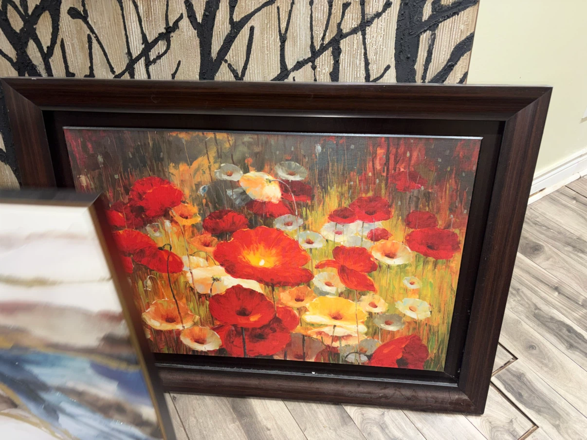 Framed Canvas Wall Art - Red Poppies - photo 4