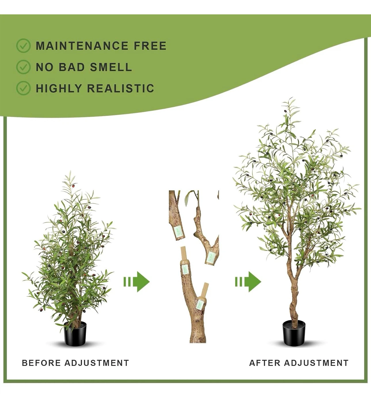 6ft Artificial Olive Tree with Vivid Fruit OT - photo 4
