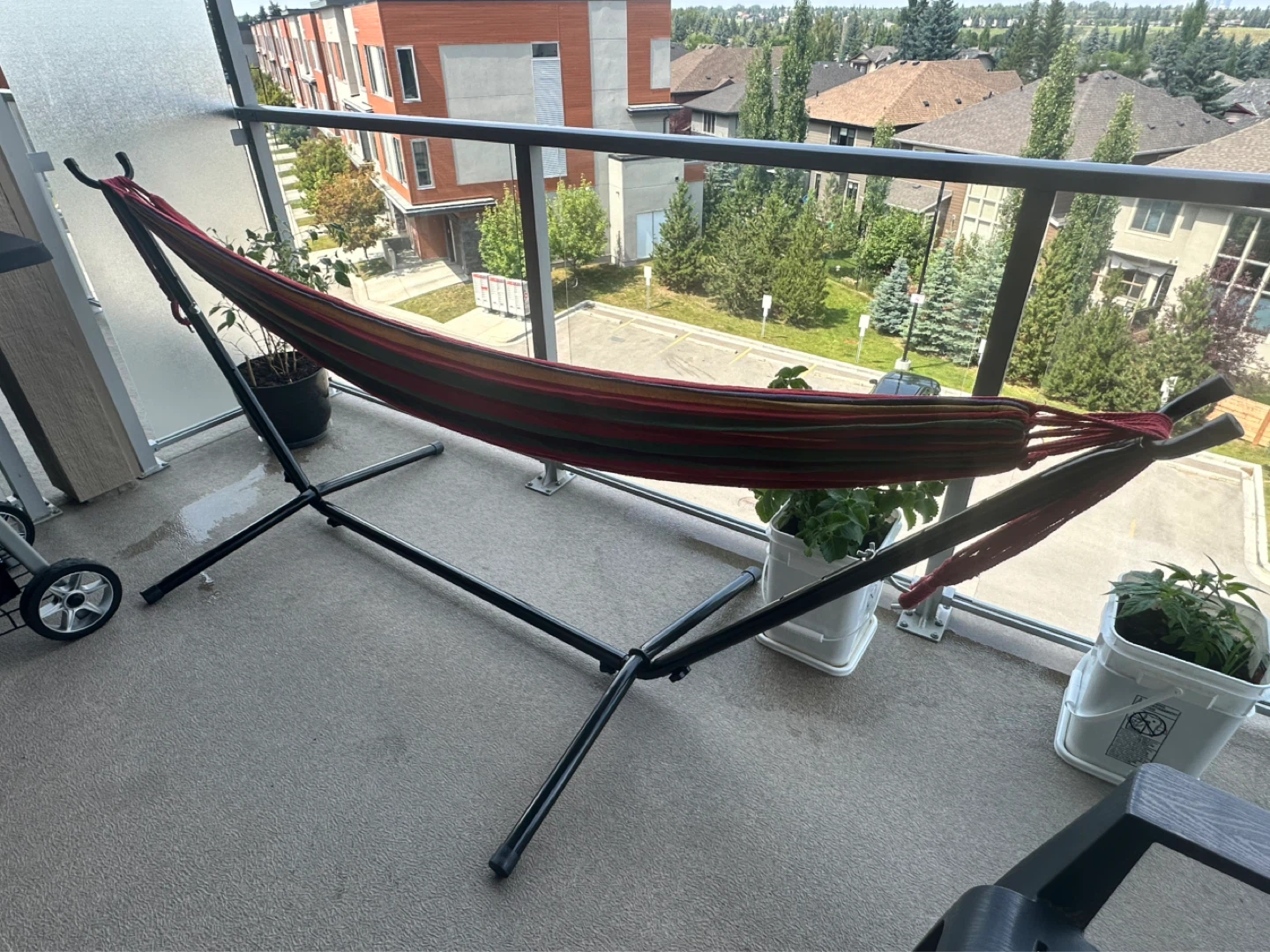 Portable Double Hammock with Steel Stand and Carrying Bag