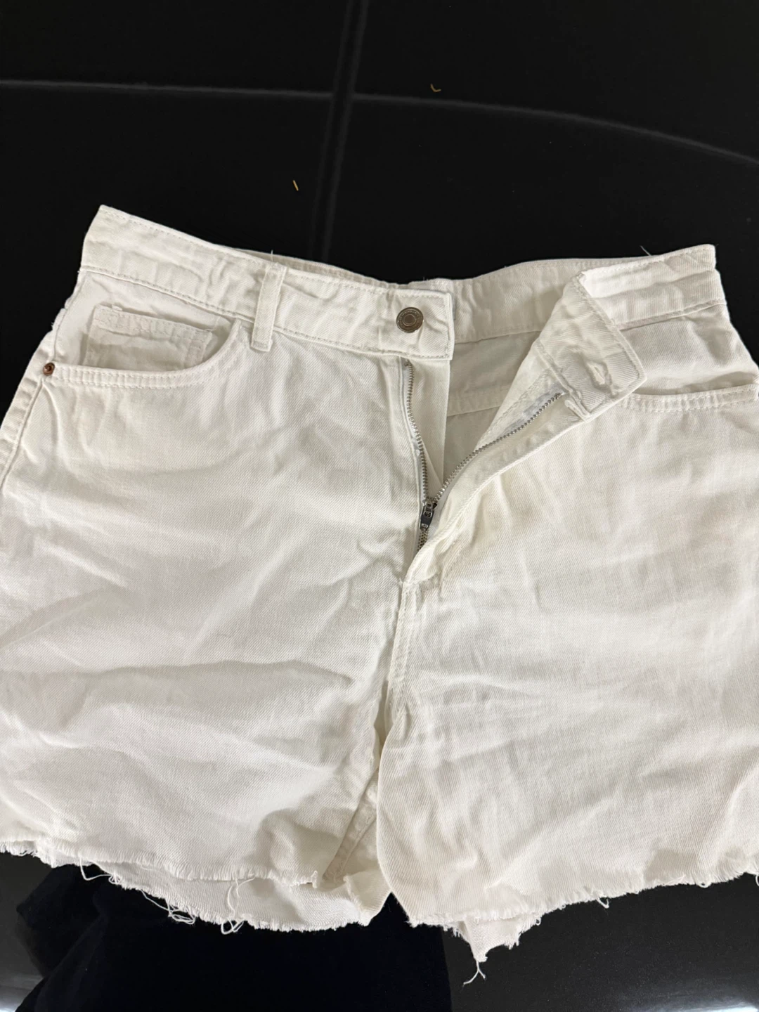 White Denim Cutoff Shorts - photo 2
