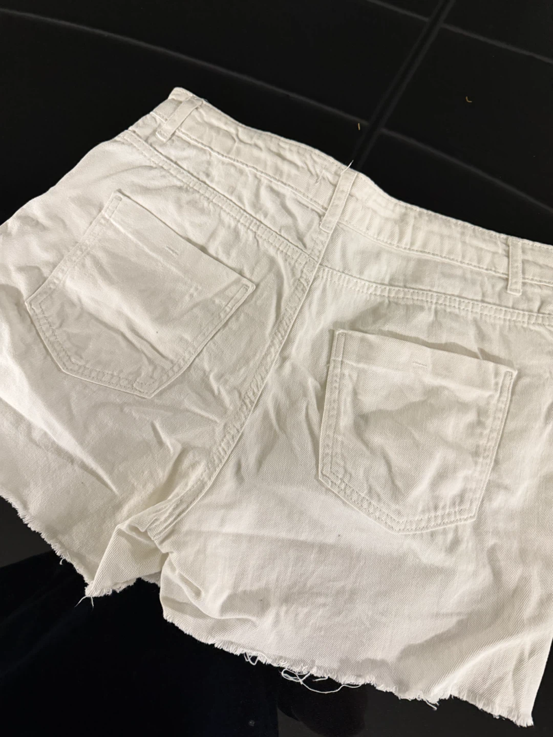 White Denim Cutoff Shorts - photo 3