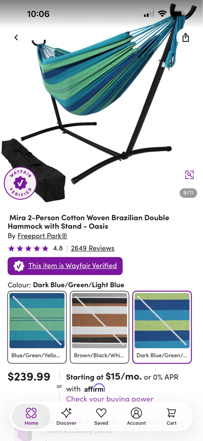 Portable Double Hammock with Steel Stand and Carrying Bag - photo 5