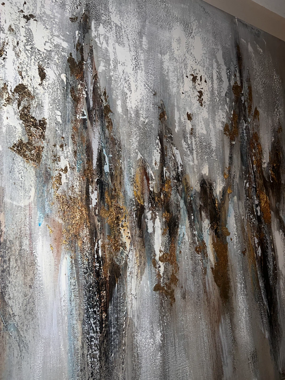 Abstract Wall Art with Gold Leaf Accents - photo 2