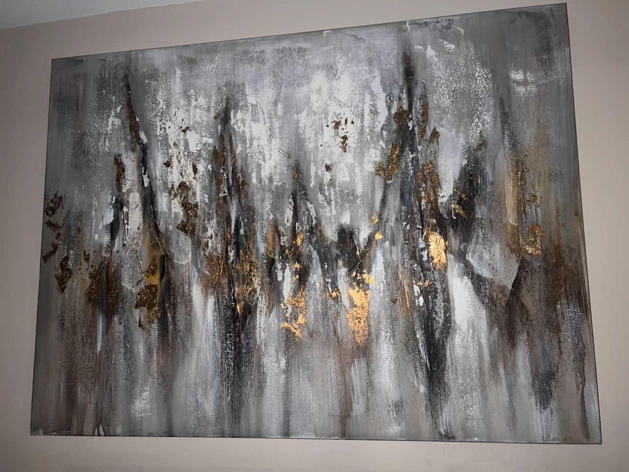 Abstract Wall Art with Gold Leaf Accents - photo 5
