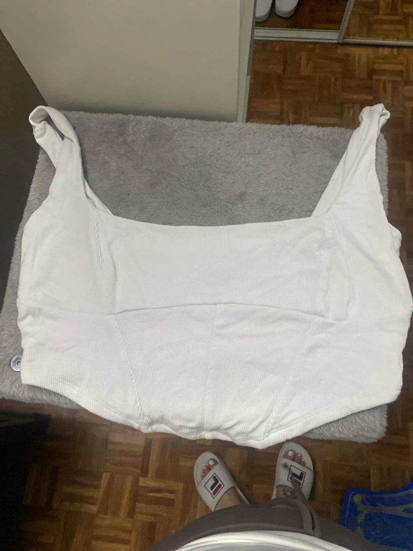 Streetwear Society White Ribbed Cropped Tank Top XL - photo 3