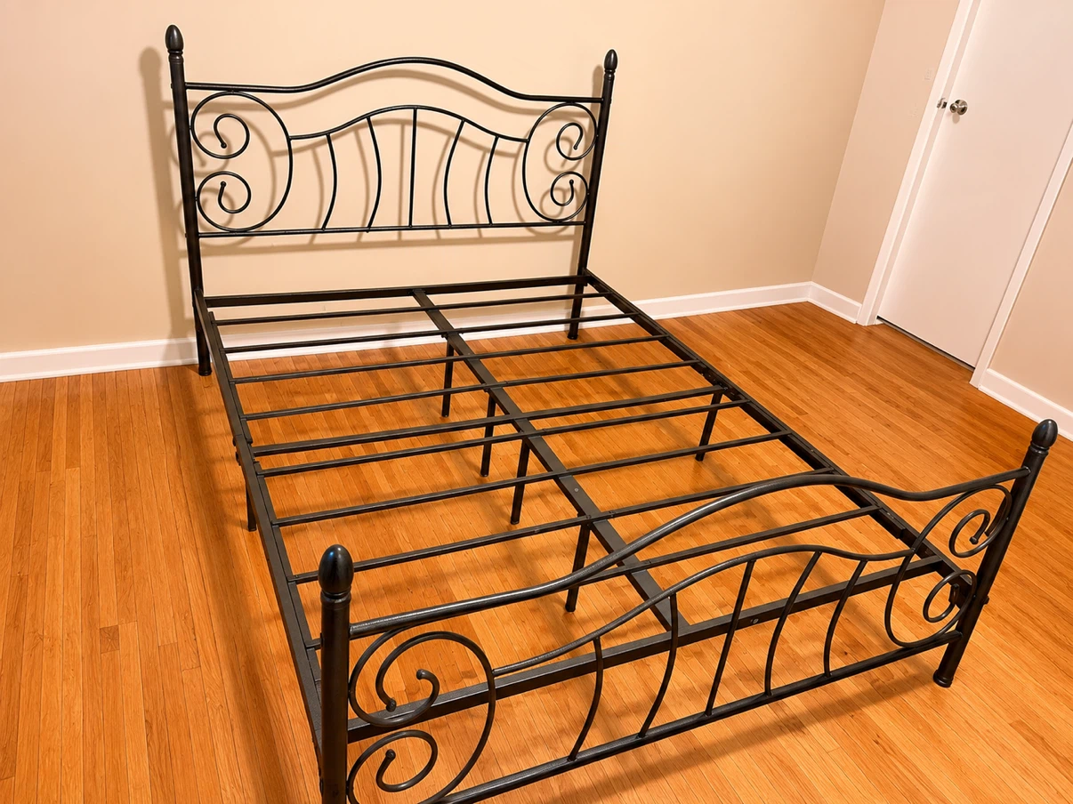 Queen Metal Bed Frame – $100 (FREE Queen Mattress Included) - photo 2