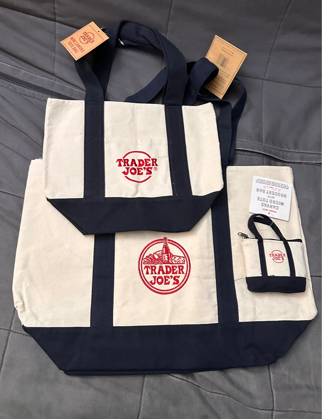 Trader Joe’s - Big Tote, Mini Tote & Micro Tote with Grocery Bag