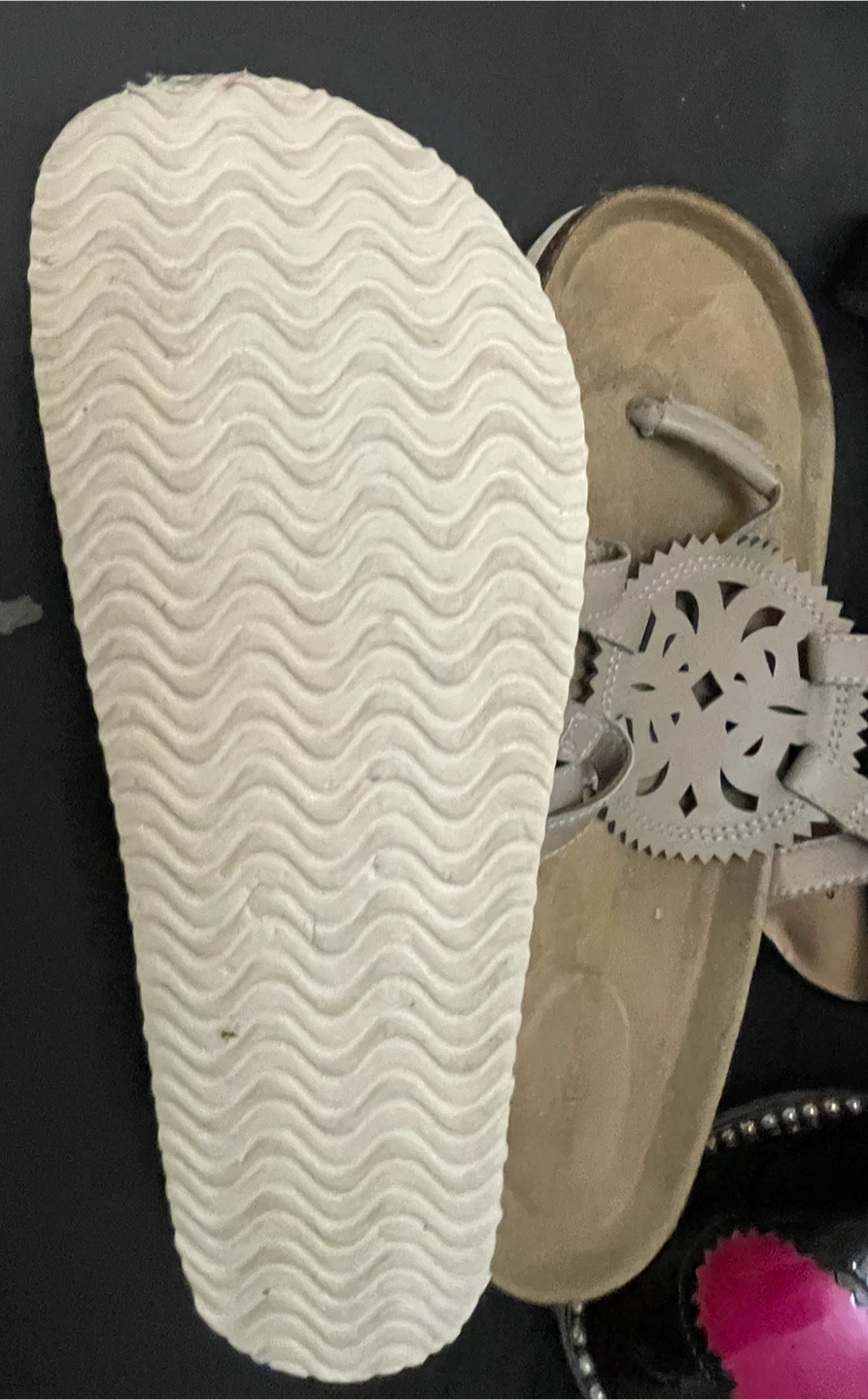 Size 11 Maurice’s  Grey Embellished Thong Sandals - photo 4