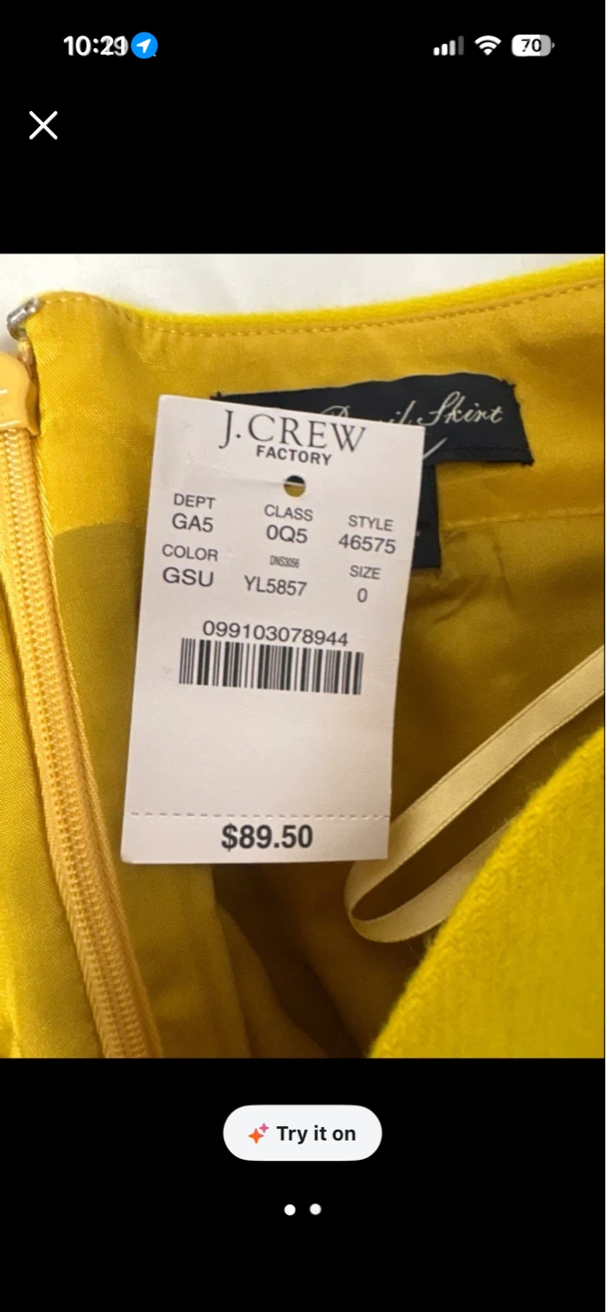 J. Crew Factory Pencil Skirt - Yellow - Size 0 - photo 2