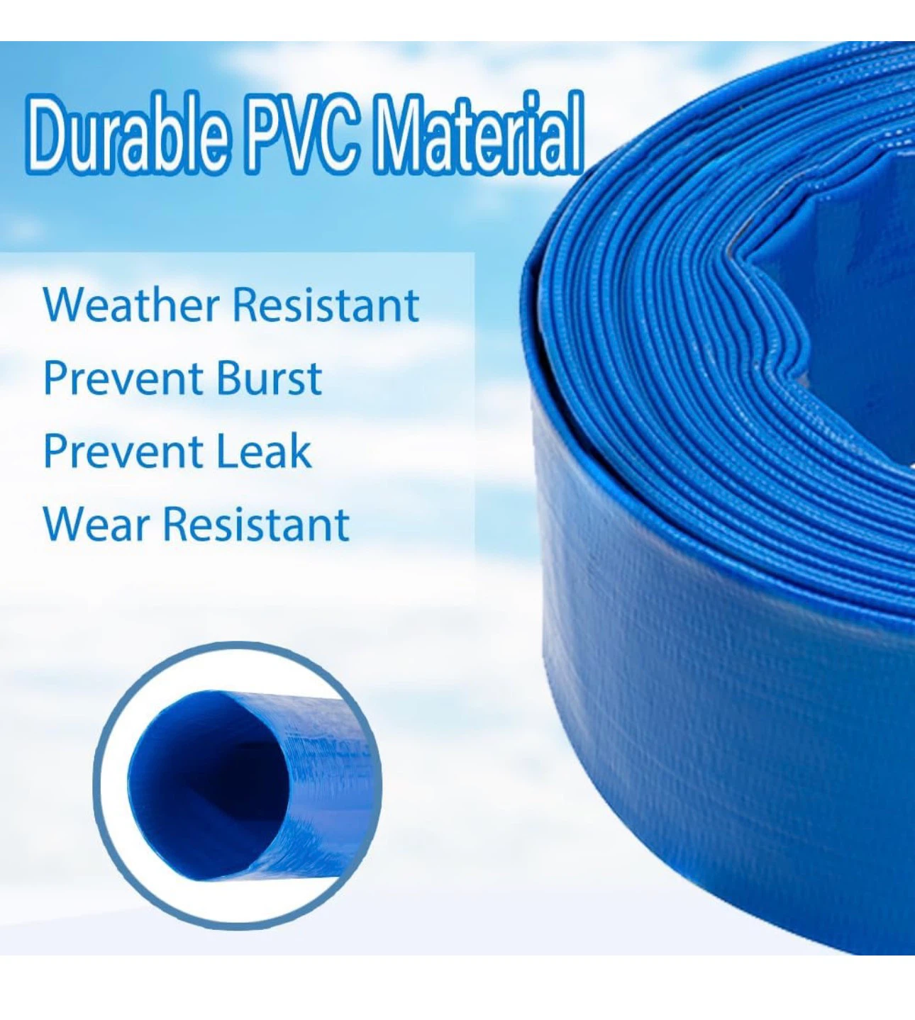 2" x 100FT Pool Backwash Hose with 2 Clamps - photo 4