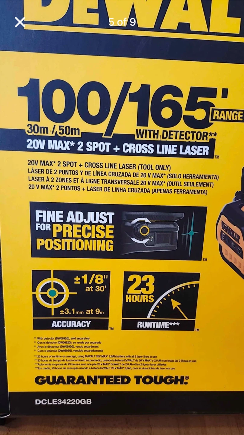 DeWalt 20V MAX 2-Spot Laser Level with Detector (Bare Tool Only) - photo 3