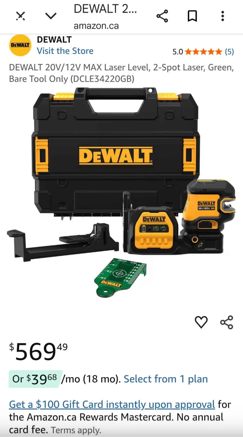 DeWalt 20V MAX 2-Spot Laser Level with Detector (Bare Tool Only) - photo 4