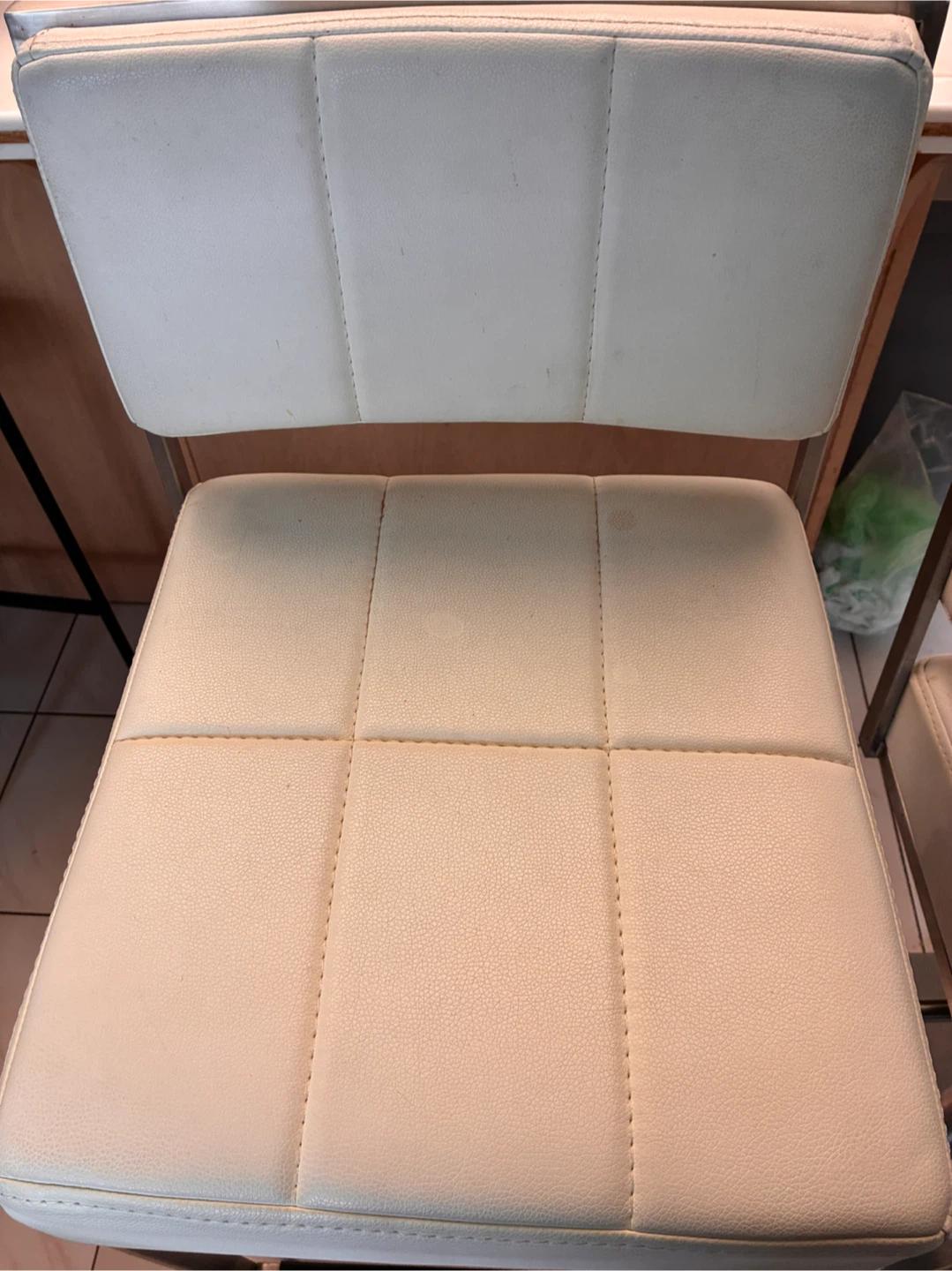 Pair of faux leather height adjustable bar stools - photo 4