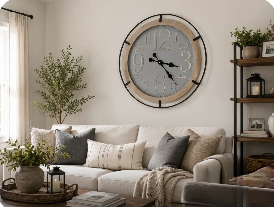 Farmhouse Style Wall Clock