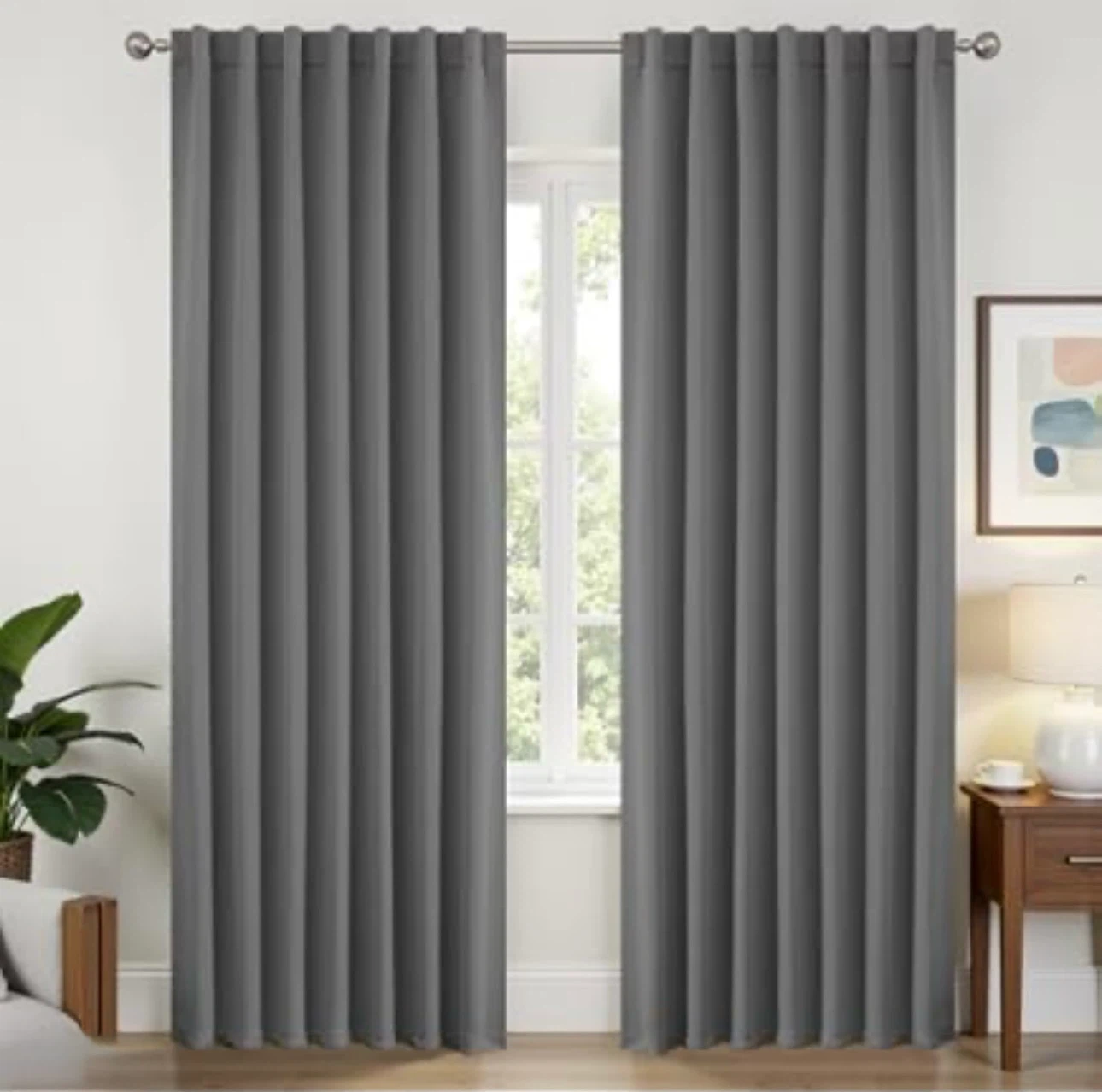 URGENT Sale: 5 Curtains in Grey Color with Installation Rod
