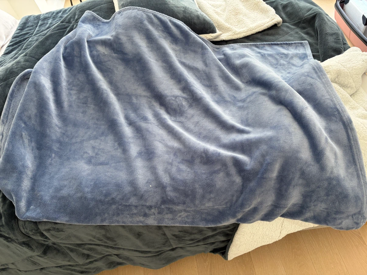 Blue plush throw blanket
