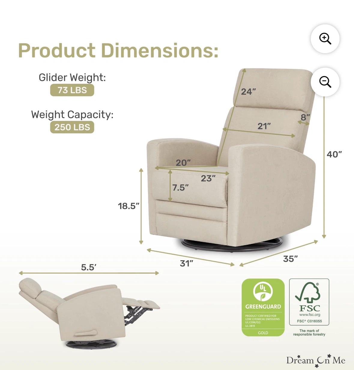 Brand New Dream On Me Nursing or Recliner Chair - photo 4