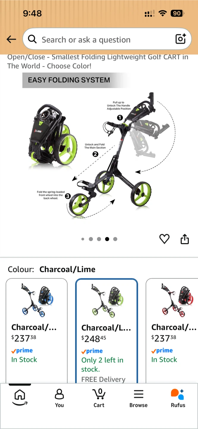 CUBE Golf Push Cart