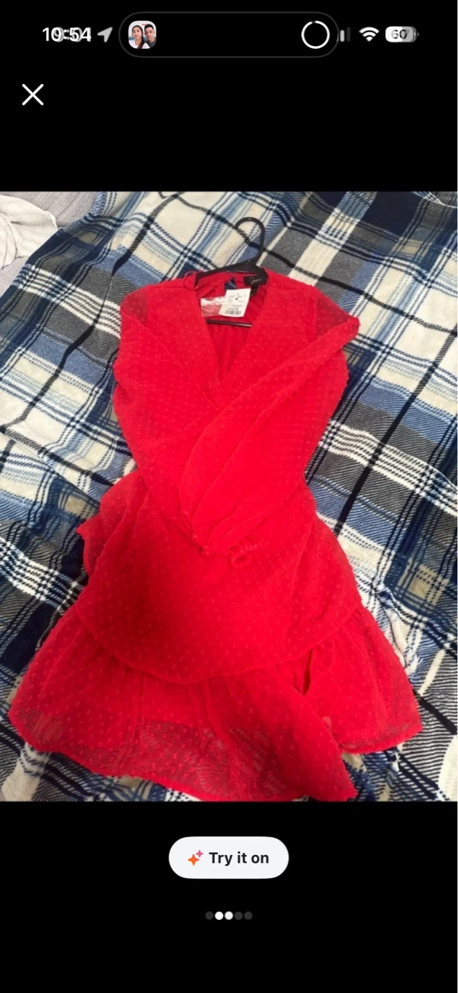 Jessica McClintock Red Swiss Dot Dress