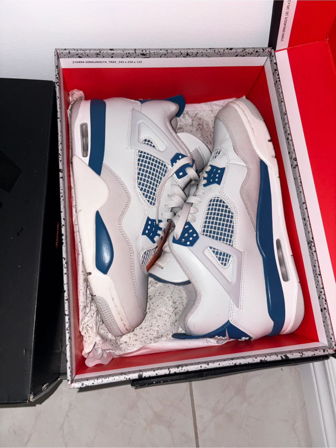 Air Jordan Military 4s Retro White/Blue Sneakers - photo 5