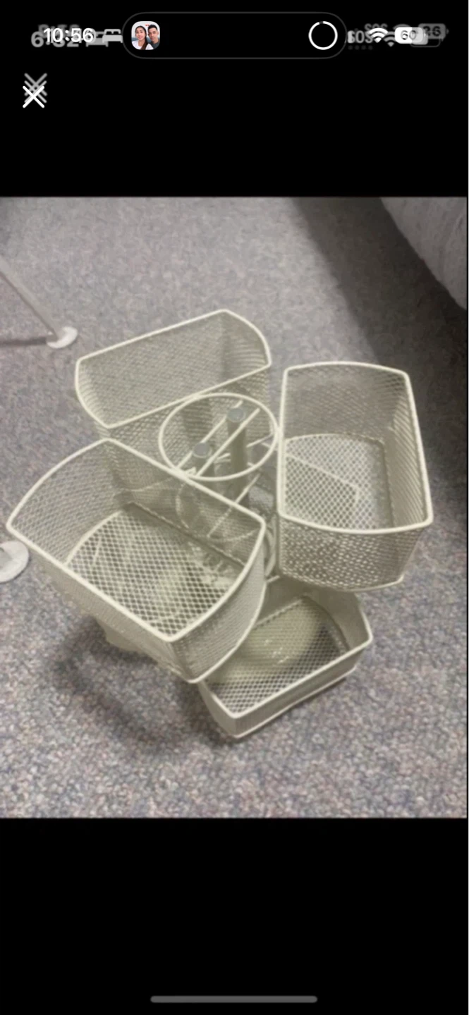 White Mesh Rotating Organizer