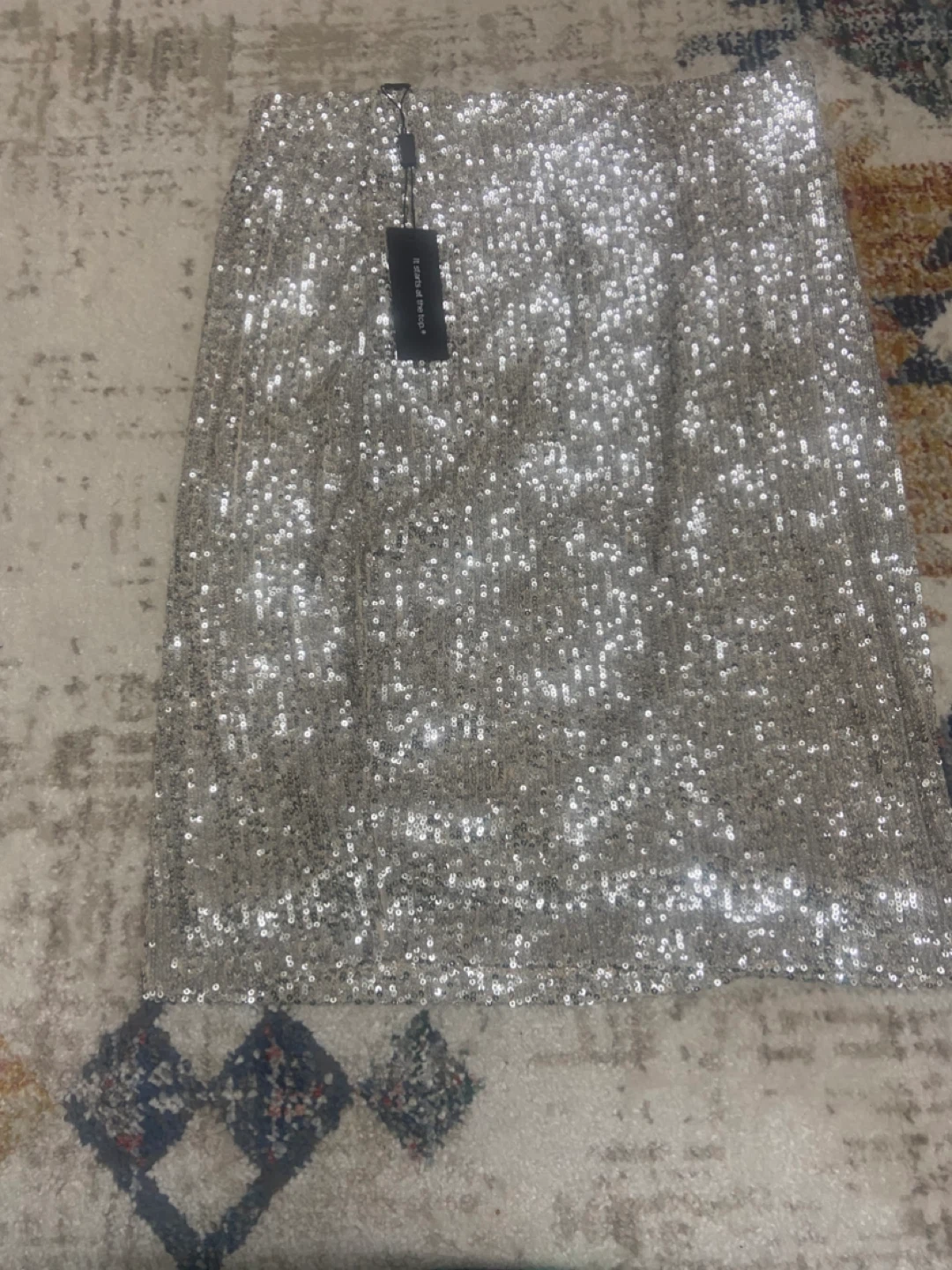 Sparkly Silver Sequin Top and Skirt Set - photo 3