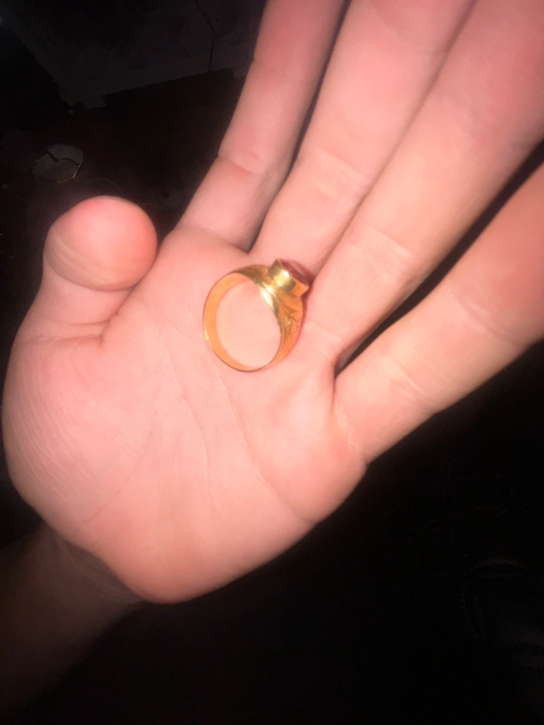 Real Gold ring with red stone - photo 4