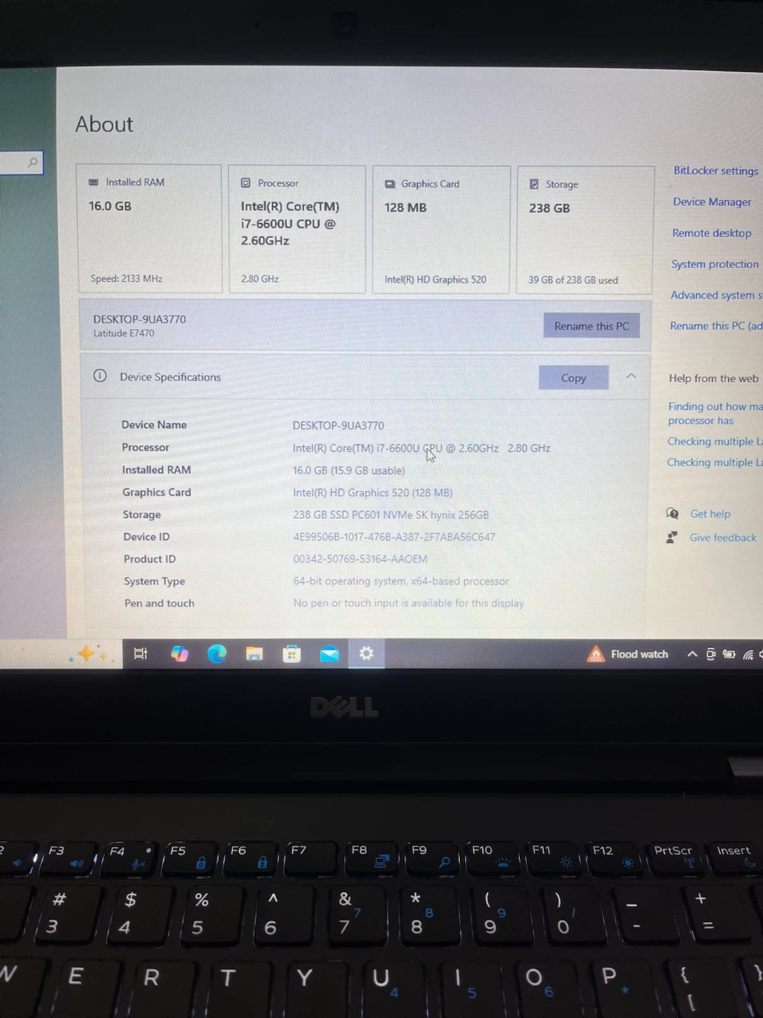 Dell latitude E7470 i7/16gb/256 ssd windows 10 pro - photo 2